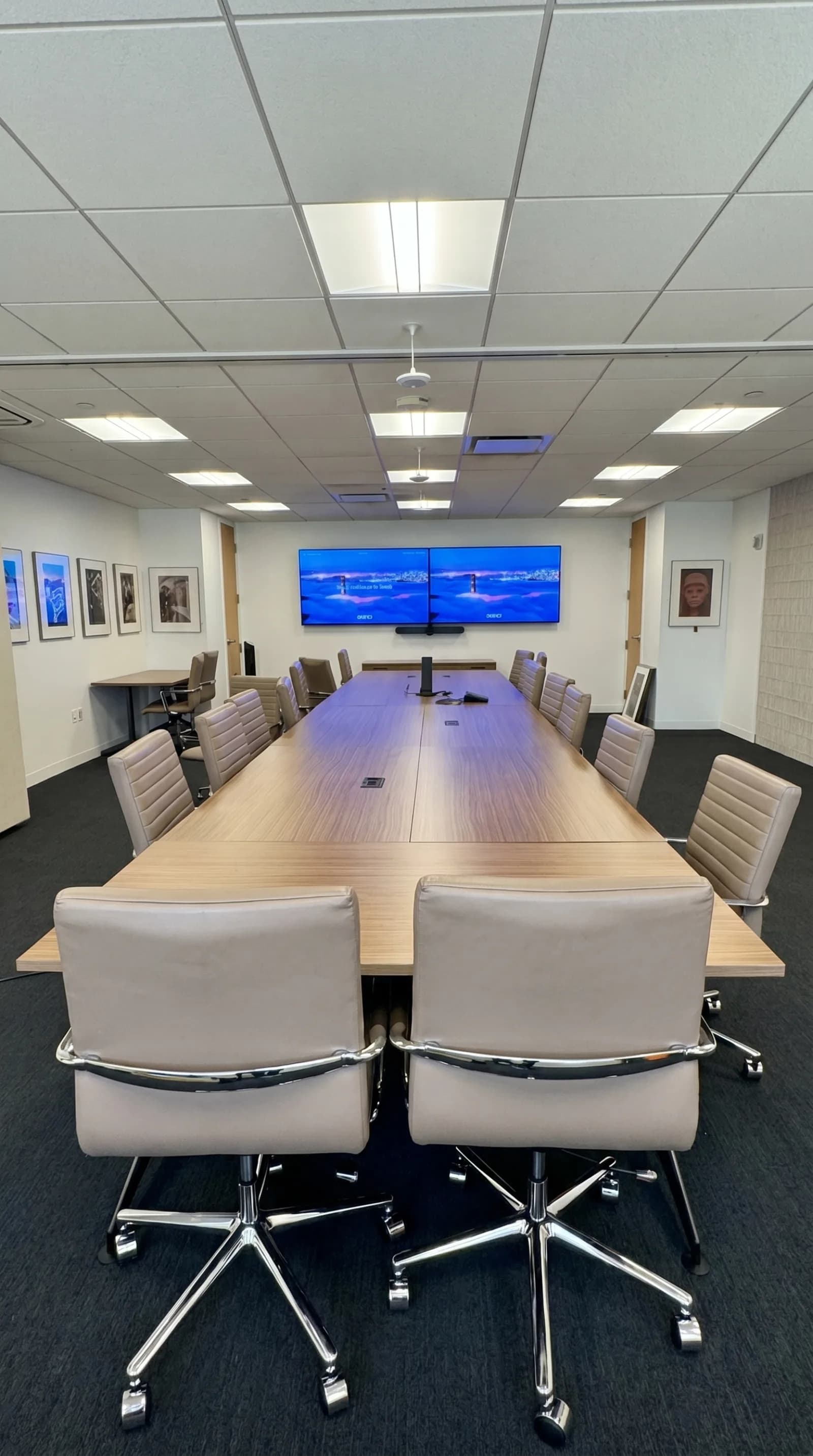 Conference room with an installed video wall