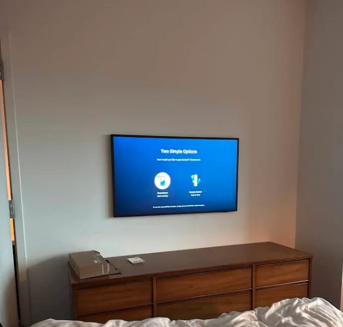 Samsung Frame TV bedroom setup