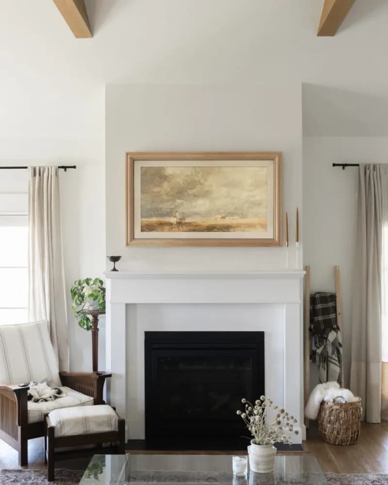 Samsung Frame TV mounted flush like a piece of art